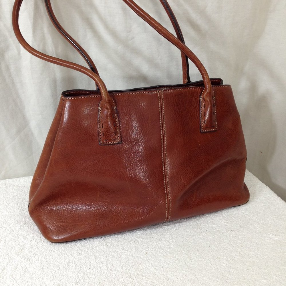 Large Fossil Brown Leather Shoulder Bag